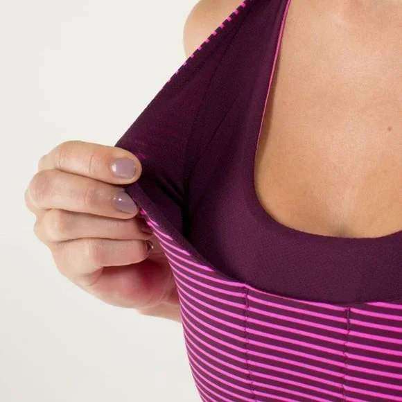 Lululemon Stuff Your Bra Tank  II Hyper Stripe Raspberry Glo Light / Raspberry 6 - Picture 7 of 10